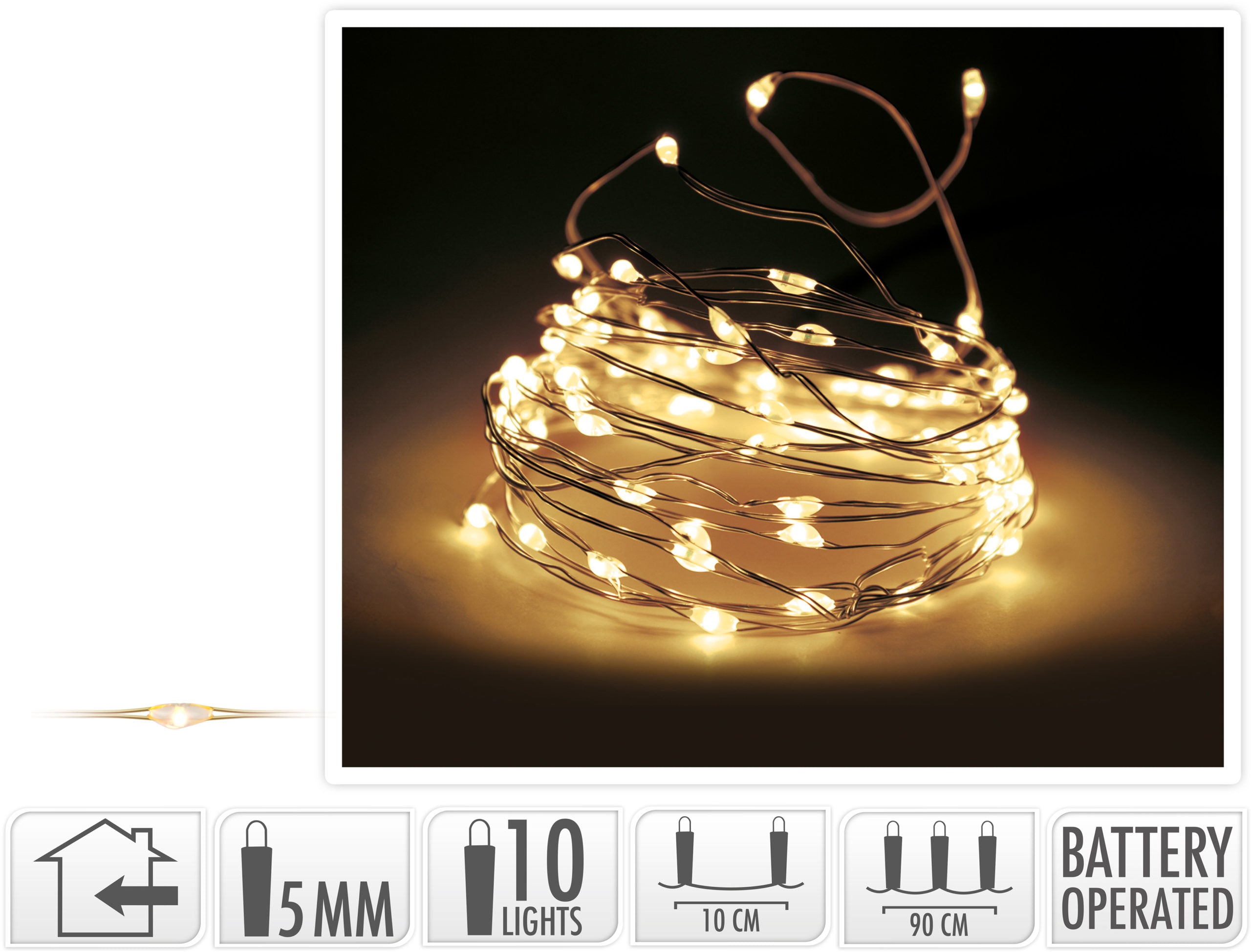 Filo 10 Luci Microled Luce Calda