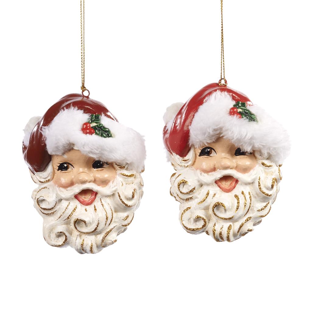 Pendente Testa Babbo Natale 10Cm 1Pz