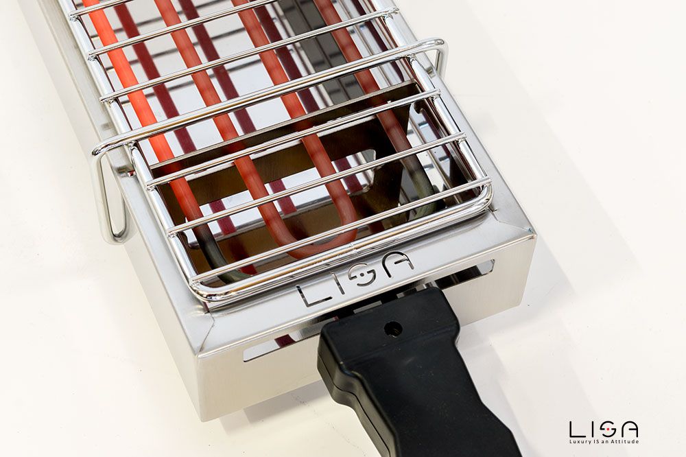 Barbecue Lisa Elettrico EBBQ in acciaio inox lucido con griglia rettangolare, cavo elettrico e design moderno compatto per cottura arrosticini | Dematteis.it