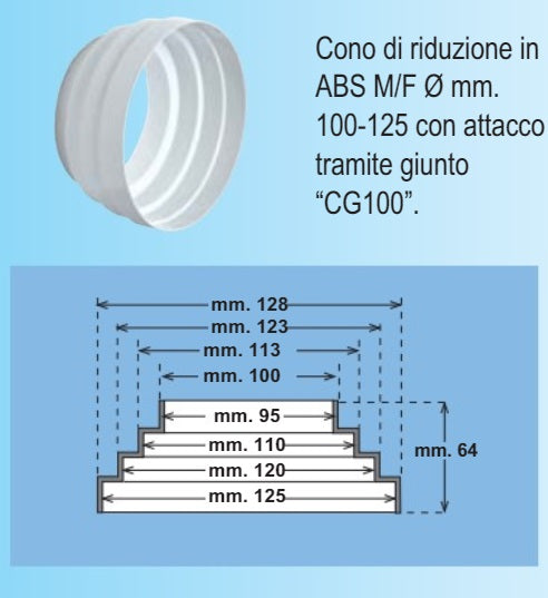 Cono Di Riduzione M/F Per 100 Mm