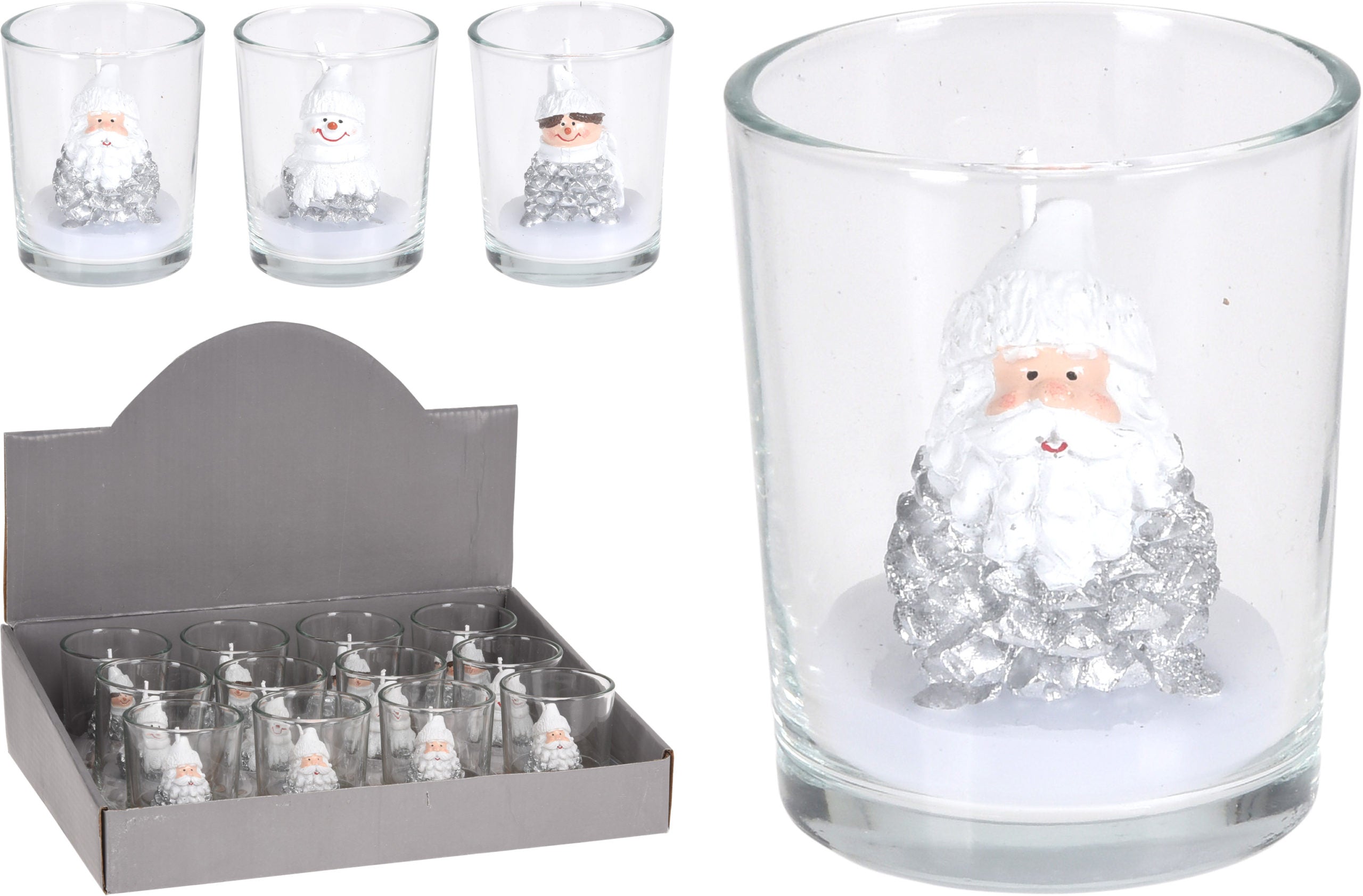 Tealight  Babbo Natale Silver 5X6 Cm