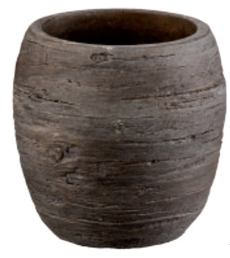 Vaso Cilindro Alto Wood 22 Cm Grigio