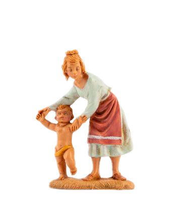 Pastorella Con Bimbo 208 Presepe 10 Cm