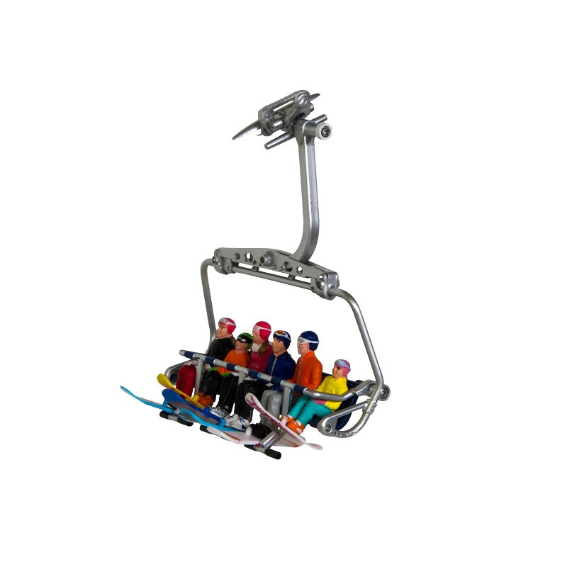 Snowboarder Seduti 6 Pezzi Jagerndorfer set miniature sciatori su seggiovia per scenari sport invernali - DeMatteis.it