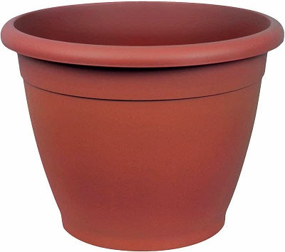 VASO TONDO NAXOS IN PLASTICA ANTRACITE CM 25X15,5X18 H PER FIORI PIANTE