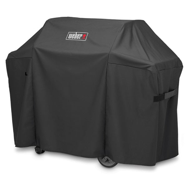 Weber cover premium Genesis II 300 serie in poliestere resistente alle intemperie con cinghie di fissaggio, dimensioni 110x160x65cm, compatibile con barbecue serie Genesis 300, protegge da pioggia e neve. | Dematteis.it