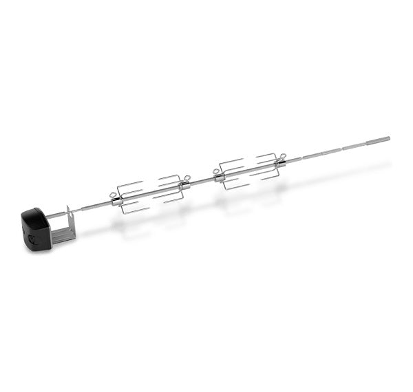 Girarrosto per barbecue Weber Genesis II in acciaio inossidabile con spiedo, fermacarne e motore elettrico, l'accessorio Weber ideale per arrosti perfetti sulla tua griglia Genesis II. | Dematteis.it